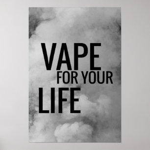 Impresión de Poster de nubes negras Vape for Life