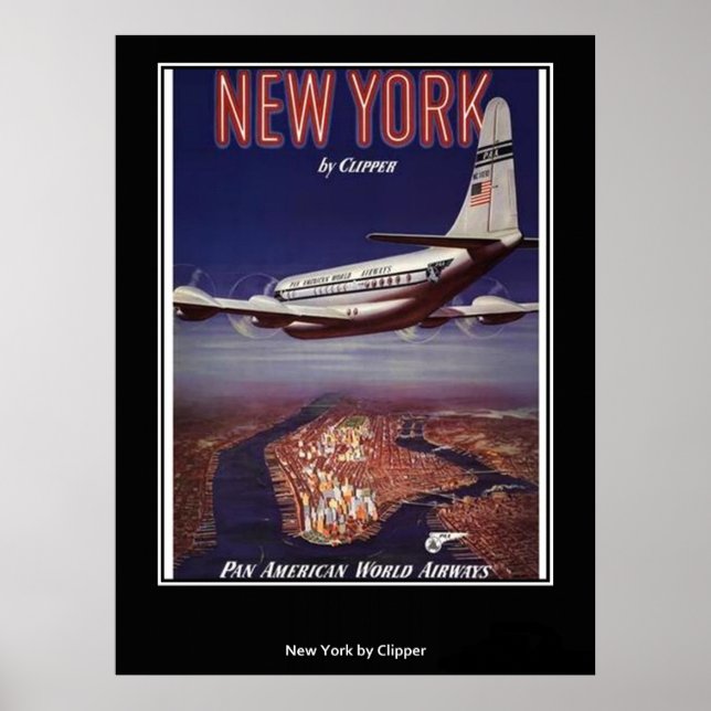 Impresión de Poster de Nueva York de época (Frente)