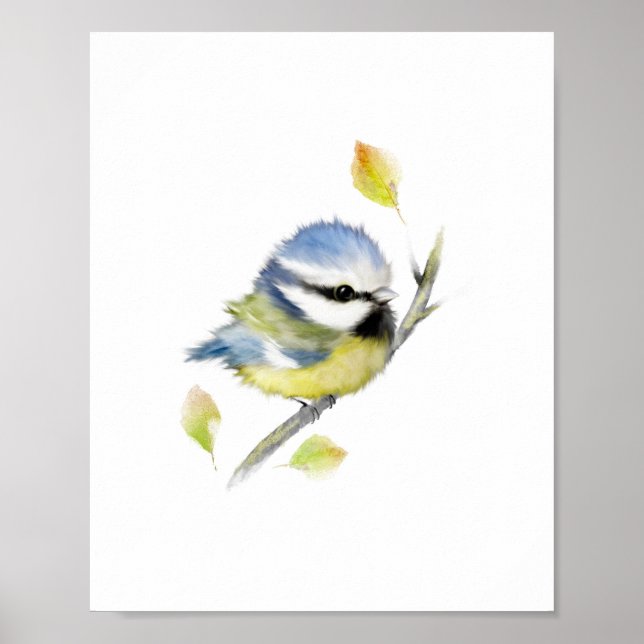 Impresión de Poster de pájaro azul (Frente)