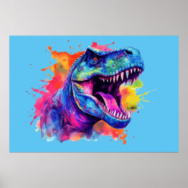 Impresión de Poster de pared de dinosaurios colori