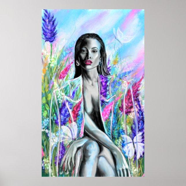 Impresión de Poster de primavera de una mujer - pi (Frente)