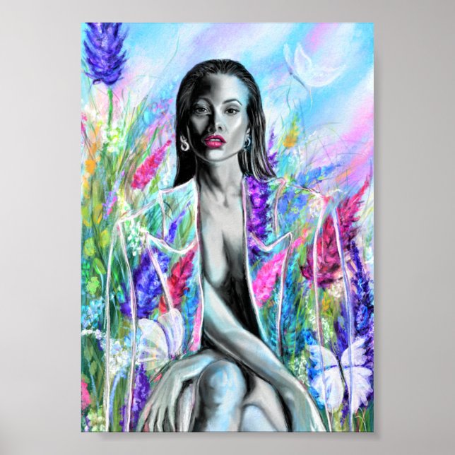 Impresión de Poster de primavera de una mujer - pi (Frente)