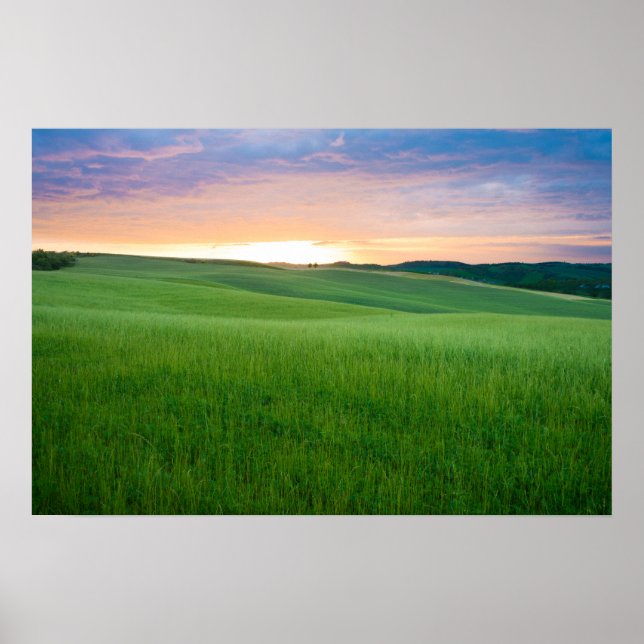 Impresión de póster de puesta de sol en Toscana (Frente)