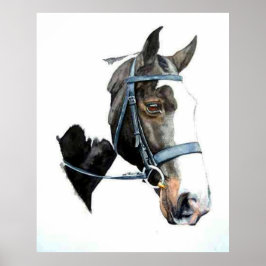 Impresión de Poster de retrato de caballos de caza