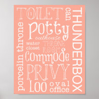 Impresión de Poster de Rótulo de baño Funny Toilet