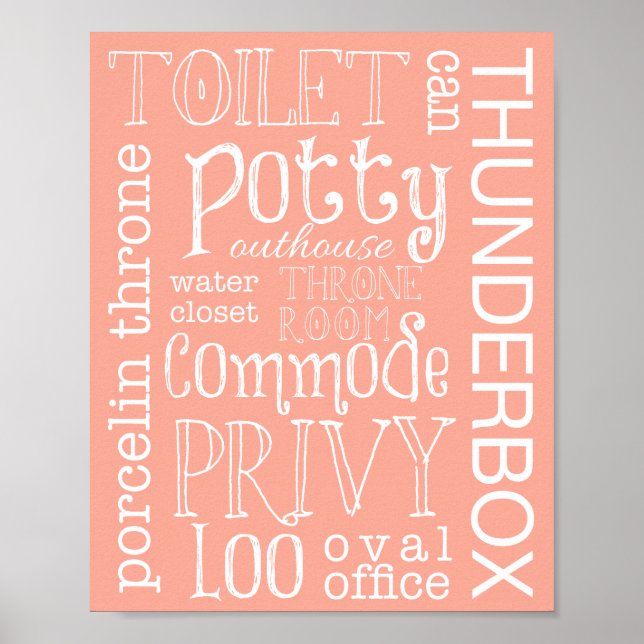Impresión de Poster de Rótulo de baño Funny Toilet (Frente)