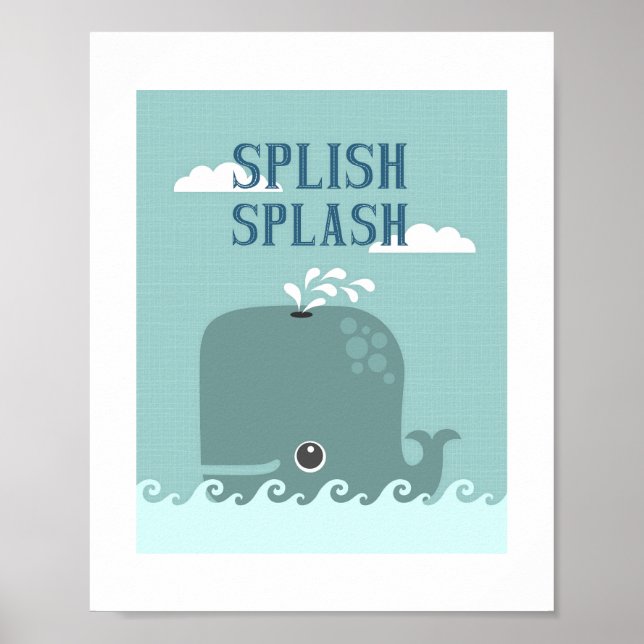 Impresión de Poster de salpicaduras de ballena (Frente)