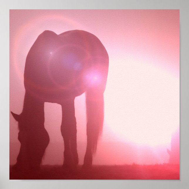 Impresión de Poster de silueta de caballo (Frente)