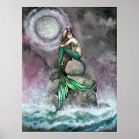 Impresión de Poster de sirena esmeralda por Molly 