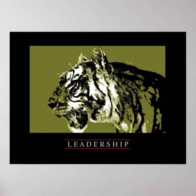 Impresión de Poster de tigre de liderazgo motivaci (Frente)