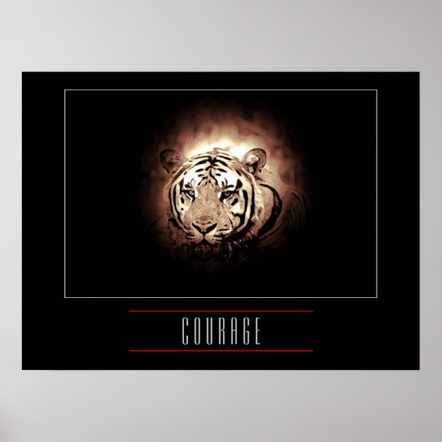 Impresión de Poster de tigres con valor de lideraz (Frente)