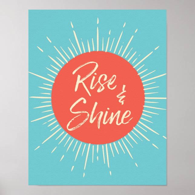 Impresión de poster de tipografía de Rise y Shine (Frente)