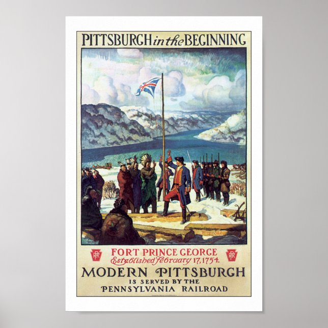 Impresión de póster de viaje de Pittsburgh PA (Frente)