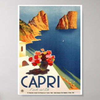 Impresión de Poster de viaje retro de Capri