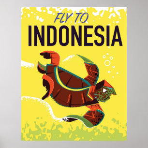 Impresión de póster de viaje vintage de Indonesia