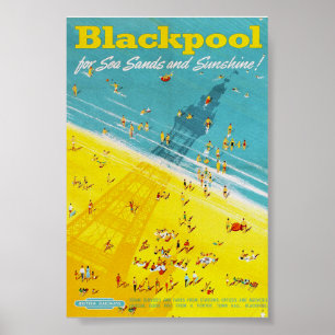 Impresión de Poster de viajes retro de Blackpool