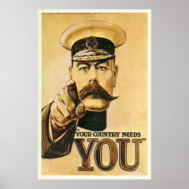 Impresión de Poster de vintage Lord Kitchener (Frente)