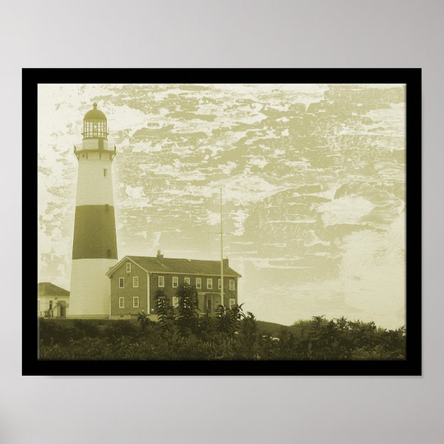 Impresión de Poster del faro de Montauk (Frente)