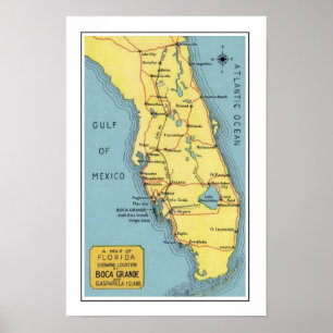 Impresión de Poster del mapa de Boca Grande en Flo