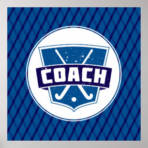 Impresión de Poster Escudo de entrenador de hockey