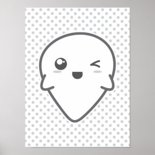 Impresión de Poster fantasma Kawaii Winking