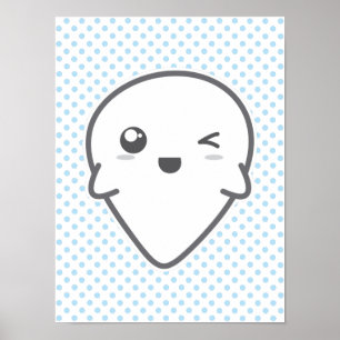 Impresión de Poster fantasma Kawaii Winking