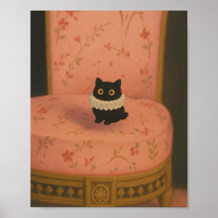 Impresión de Poster Ghibli Style Black Cat en sill