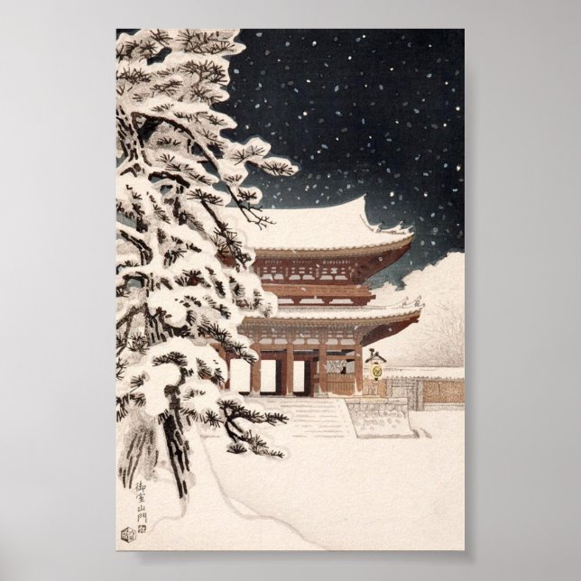 Impresión de Poster Hasui Kawase Winter Scenery (Frente)