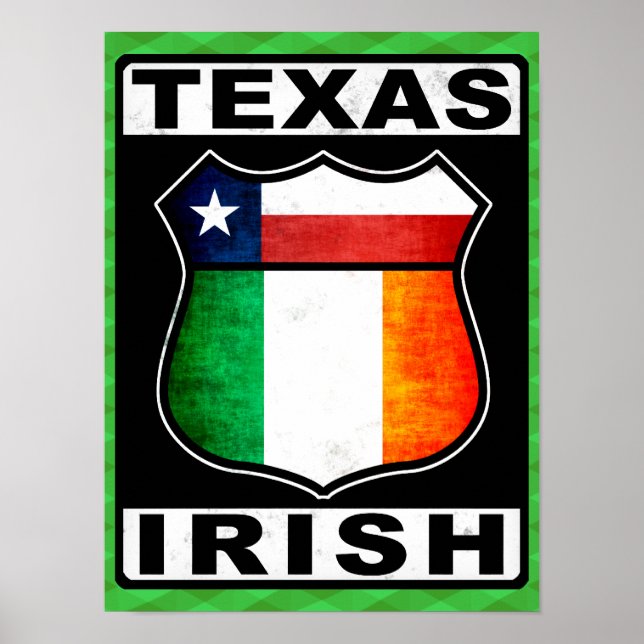 Impresión de Poster irlandés norteamericano de Tex (Frente)