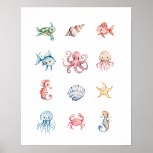 Impresión de Posters de animales bajo el mar