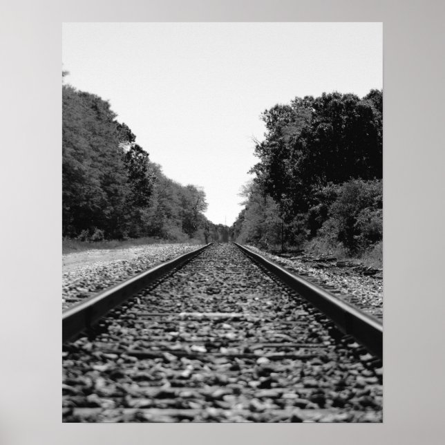 Impresión de Posters de Black & White Railroad Tra (Frente)