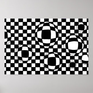 Impresión de Posters de burbujas en blanco y negro