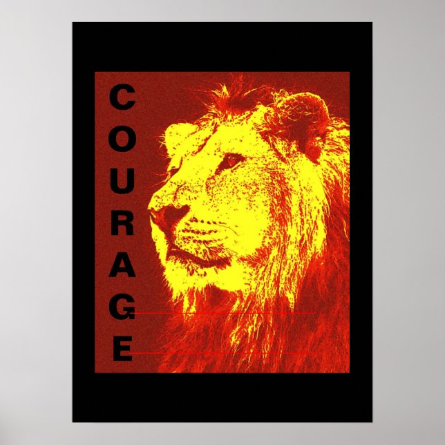 Impresión de Posters de leones con valor de lidera (Frente)