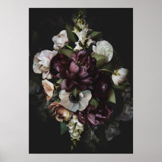 Impresión de Posters florales oscuros
