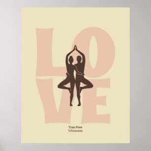 Impresión de postura de yoga para parejas   Arte d