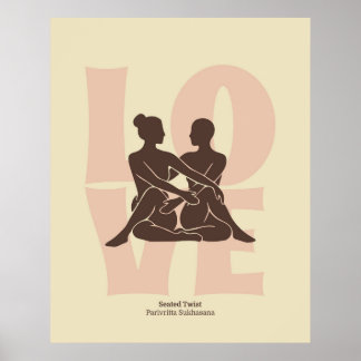 Impresión de postura de yoga para parejas | Arte d