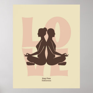 Impresión de postura de yoga para parejas | Arte d