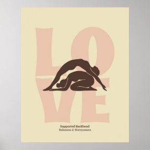 Impresión de postura de yoga para parejas   Arte d
