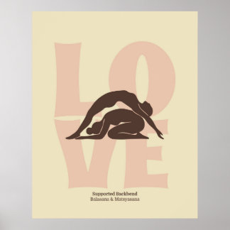 Impresión de postura de yoga para parejas | Arte d