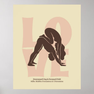 Impresión de postura de yoga para parejas   Arte d