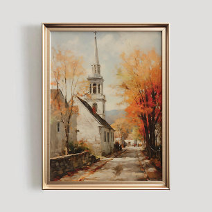 Impresión de Pueblo de Otoño, Arte de Pared IMPRES