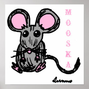 Impresión de ratón de Mooska Cute