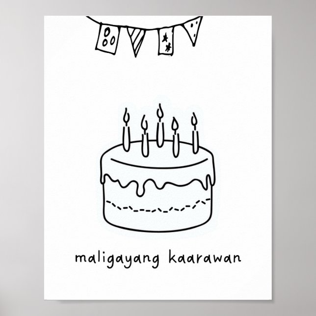 Impresión de regalo de cumpleaños filipino Maligay (Frente)