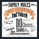 Impresión de reglas de familia, papel Poster de va<br><div class="desc">CÓMO LAS REGLAS FAMILIARES FUNCIONAN PARA SU CASA Y FAMILIA</div>