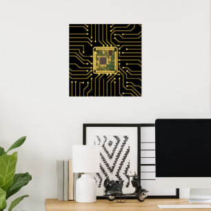 Impresión de Relieve metalizado de arte de Chip pa