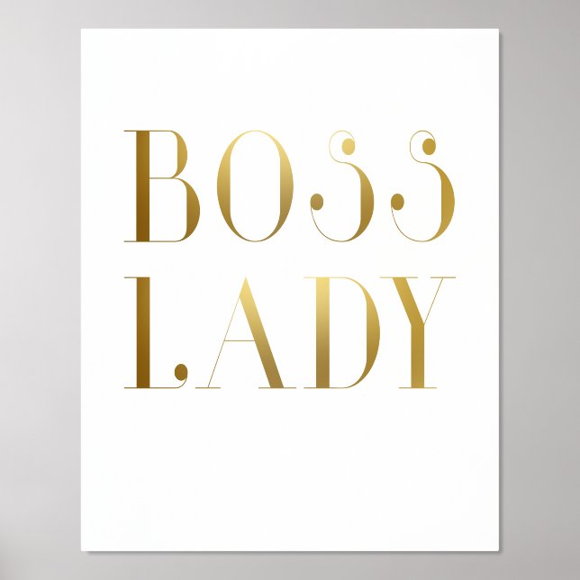 Impresión de Relieve metalizado dorado Boss Lady (Anverso)