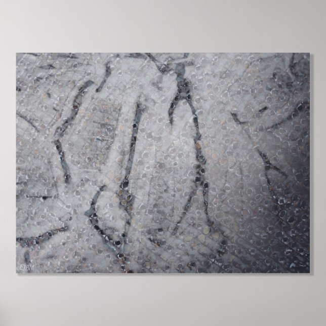 Impresión de Relieve metalizado plateado botánico  (Anverso)