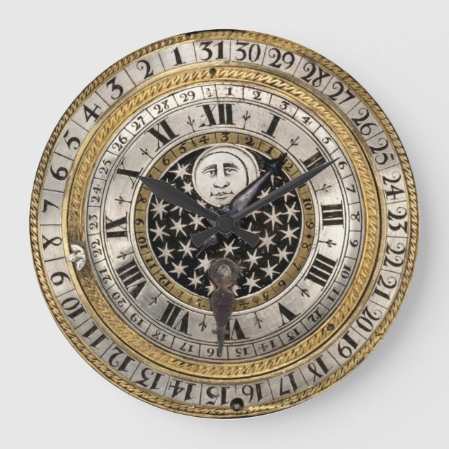 Impresión de reloj de calendario anticuado 1650 (Anverso)