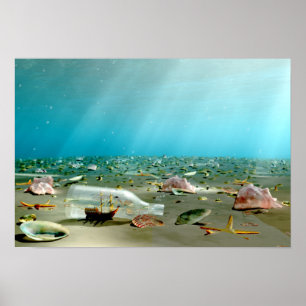 Impresión de restos de barco en botella