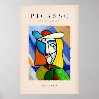 Impresión de retrato abstracto de mujer de Picasso